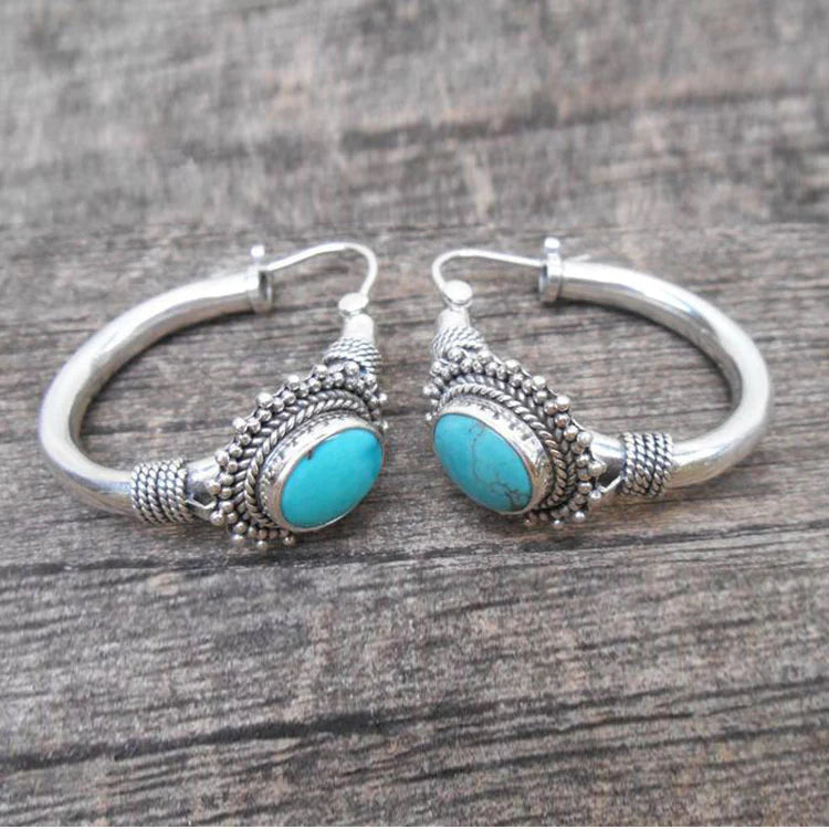 Elegante Ohrringe aus Sterlingsilber mit Türkis