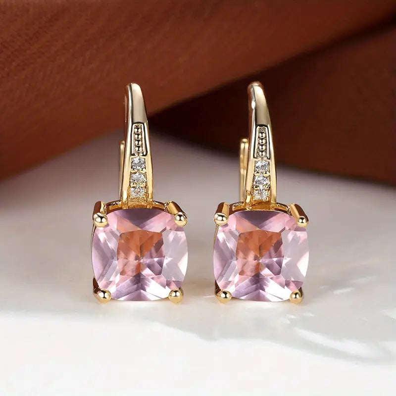 Elegante mystische Steine Gold Creolen