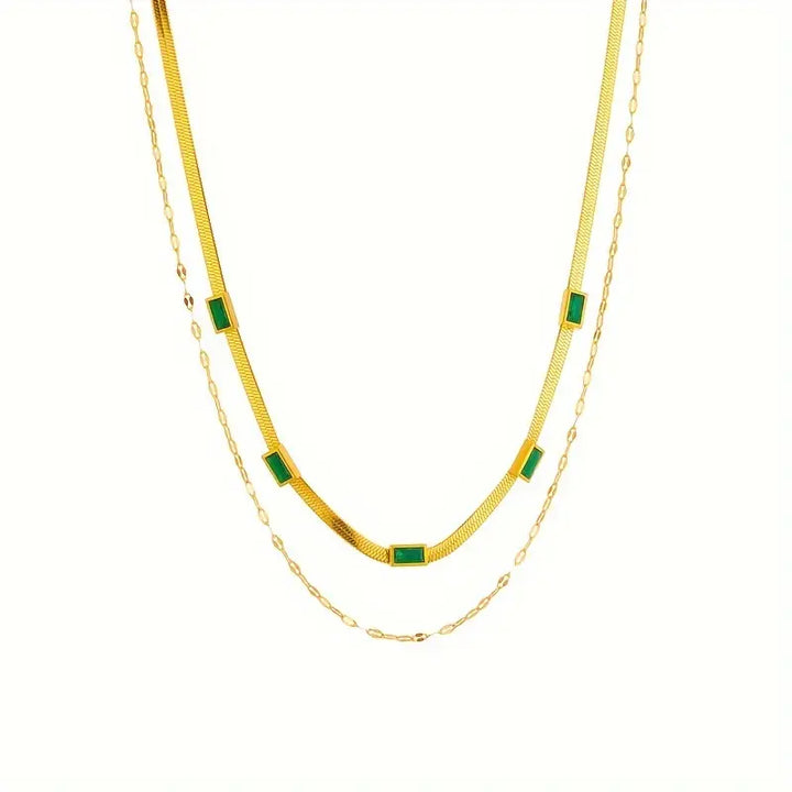 Retro-Doppelschicht-Halsband Sorella Gem | Gold