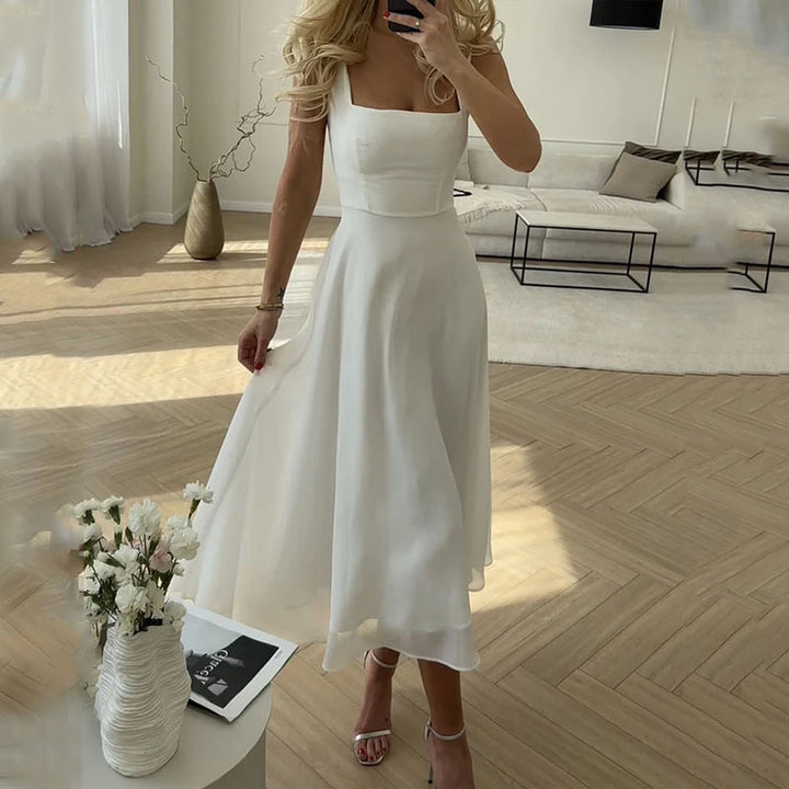 Marion Midikleid mit Quadratausschnitt für Hochzeitsgäste foto 1