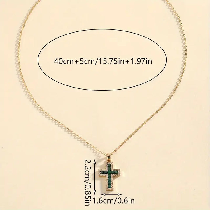 Smaragd Kreuzanhänger Solene | Gold
