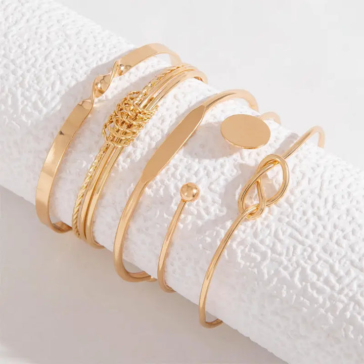 Anspruchsvolles, geknüpftes, elegantes Goldarmband-Set