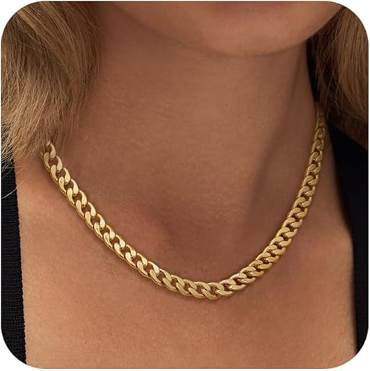 Raffinierte, klobige Goldkette mit kubanischen Gliedern
