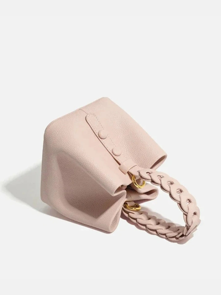 Solene strukturierte Handtasche mit geflochtenem Henkel foto 5