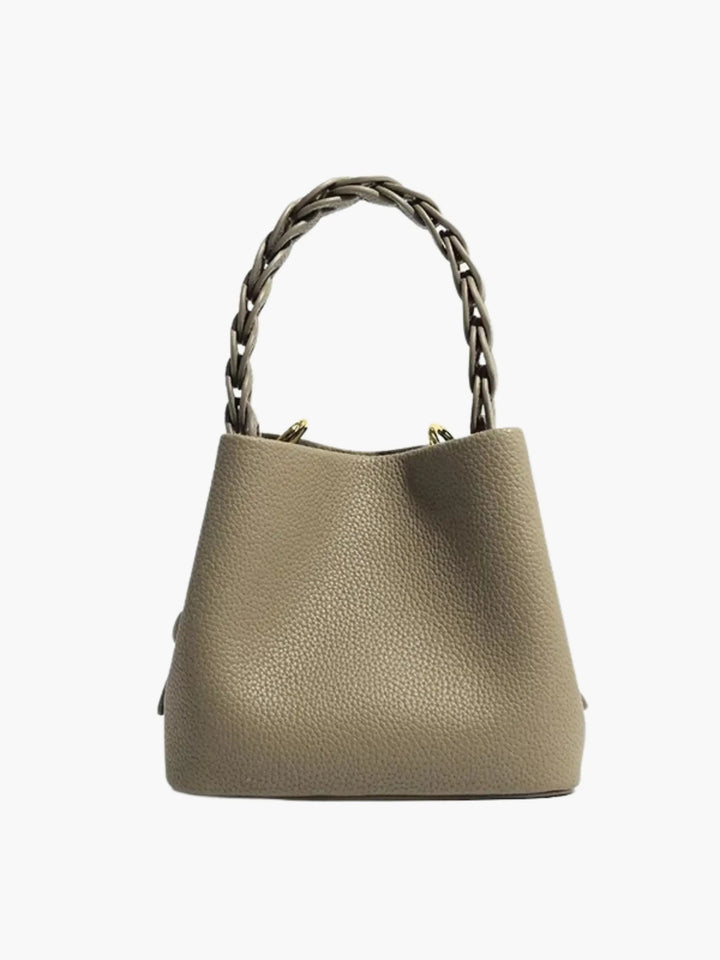 Solene strukturierte Handtasche mit geflochtenem Henkel foto 9