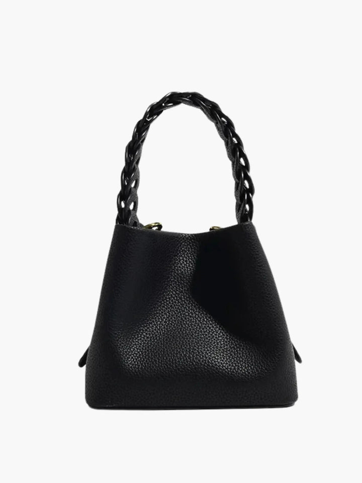 Solene strukturierte Handtasche mit geflochtenem Henkel foto 10