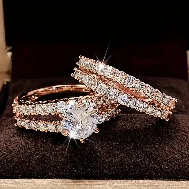 Elegantes Goldring-Set Eternal Radiance