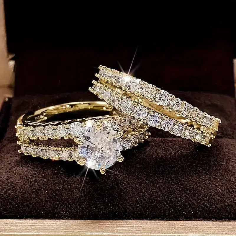Elegantes Goldring-Set Eternal Radiance