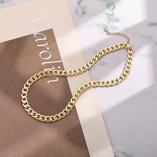 Raffinierte, klobige Goldkette mit kubanischen Gliedern