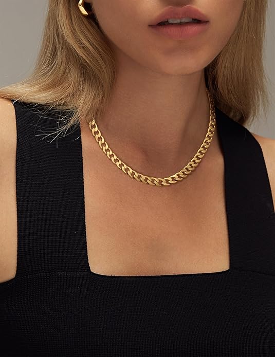 Raffinierte, klobige Goldkette mit kubanischen Gliedern