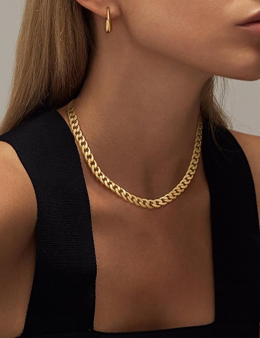 Raffinierte, klobige Goldkette mit kubanischen Gliedern