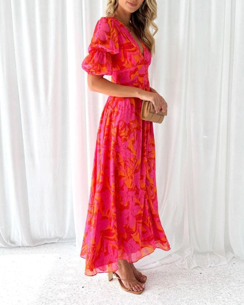 Amara Maxikleid mit V-Ausschnitt für Hochzeitsgäste foto 2