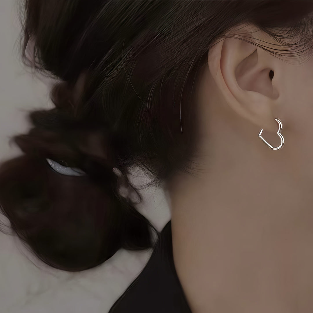 Goldene Herz Edelstahl Ohrringe