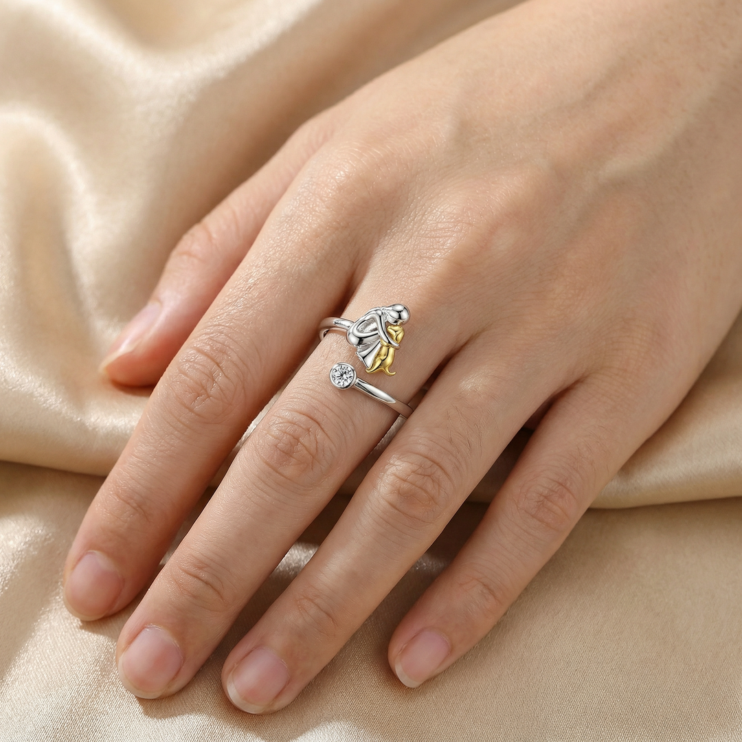 Hund Umarmung 925 Sterling Silber mit Zirkonia