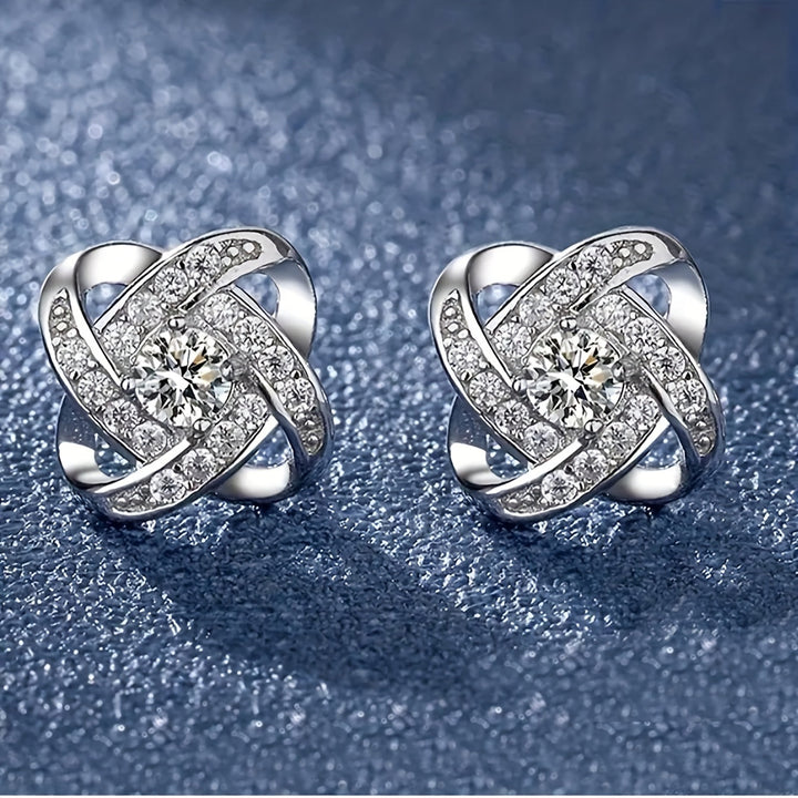 Lila Vierblättrige Klee Ohrringe