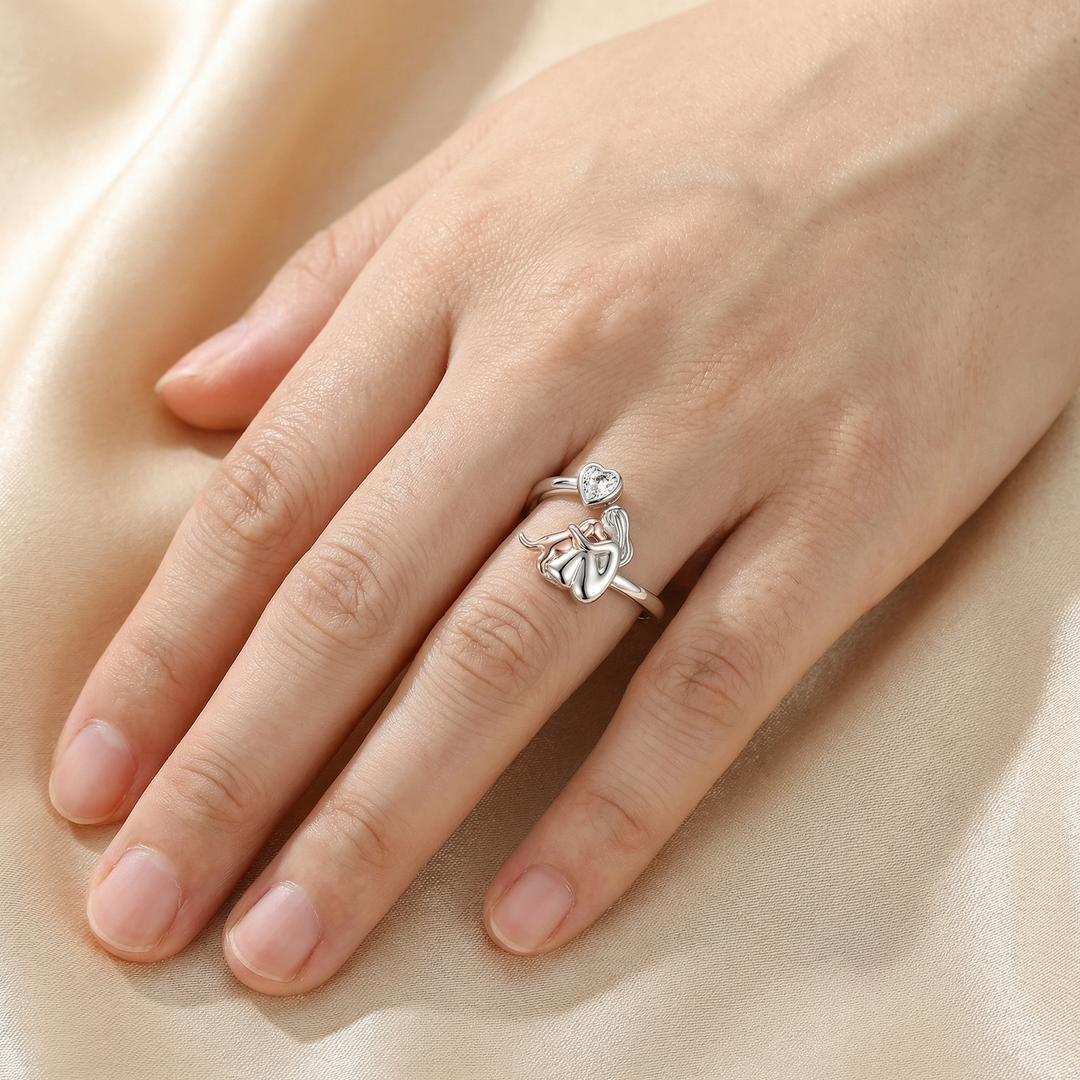 Verstellbarer 925 Silber Hund Ring