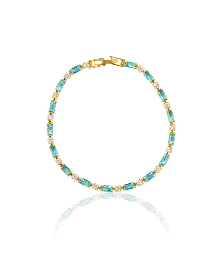 Elegantes Armband aus natürlichem Türkis und Gold