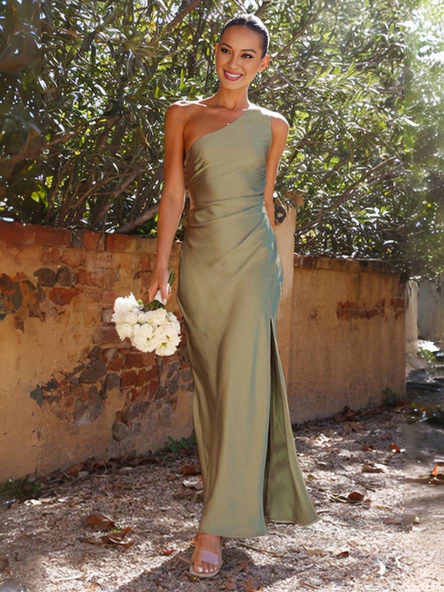 Emma | Damen Hochzeitsgast Satinkleid foto 1