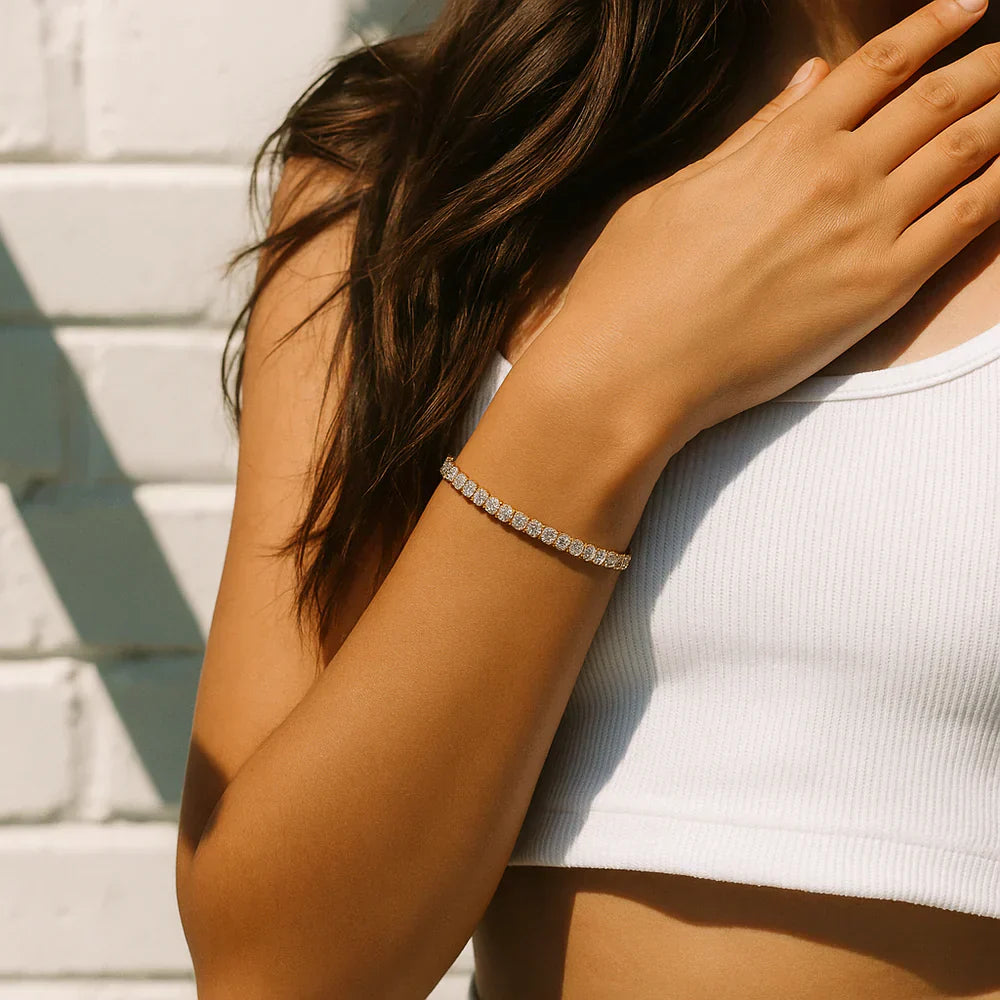 Vergoldetes Moissanite Tennisarmband