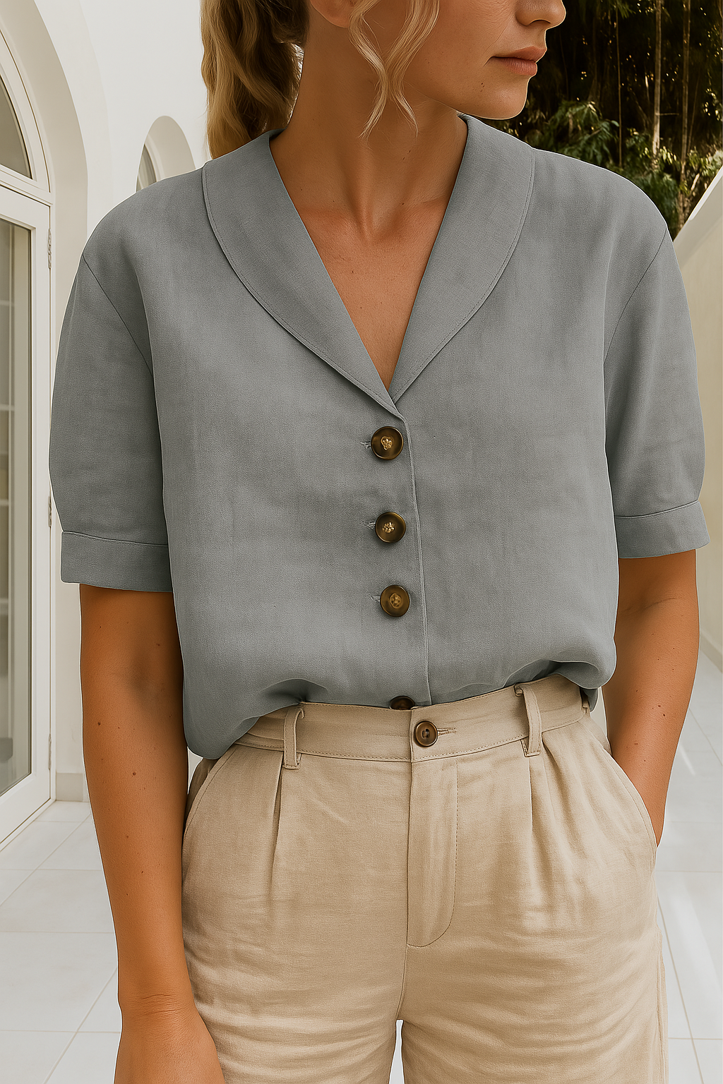 Romy Blusenshirt mit zartem Knopfdetail foto 3