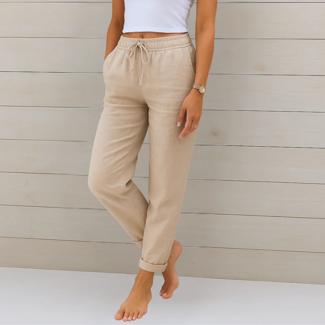 Ellaine Leinenhose mit sanftem Stretch foto 1