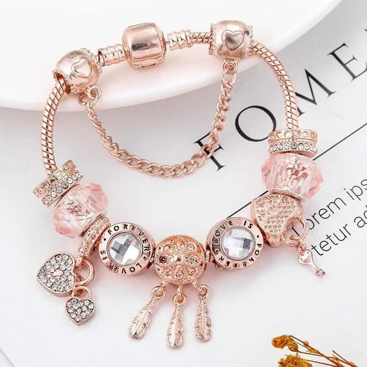 Armband Rosentraumfänger mit Anhängern aus Sterlingsilber inklusive