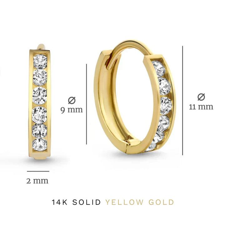 Elegantes Brillane Gold-Ohrring-Set mit Steinen