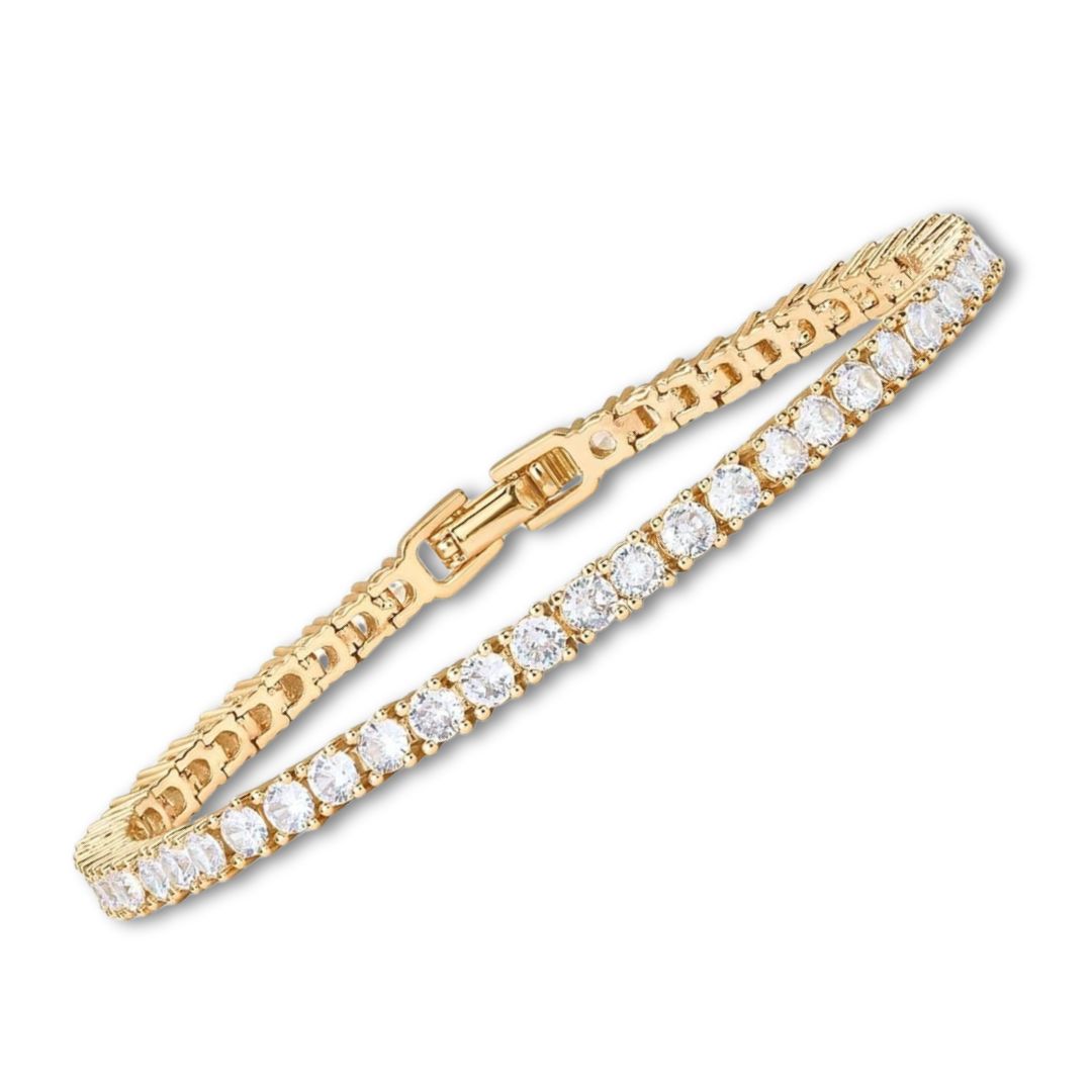 Elegantes klassisches Gold-Tennisarmband
