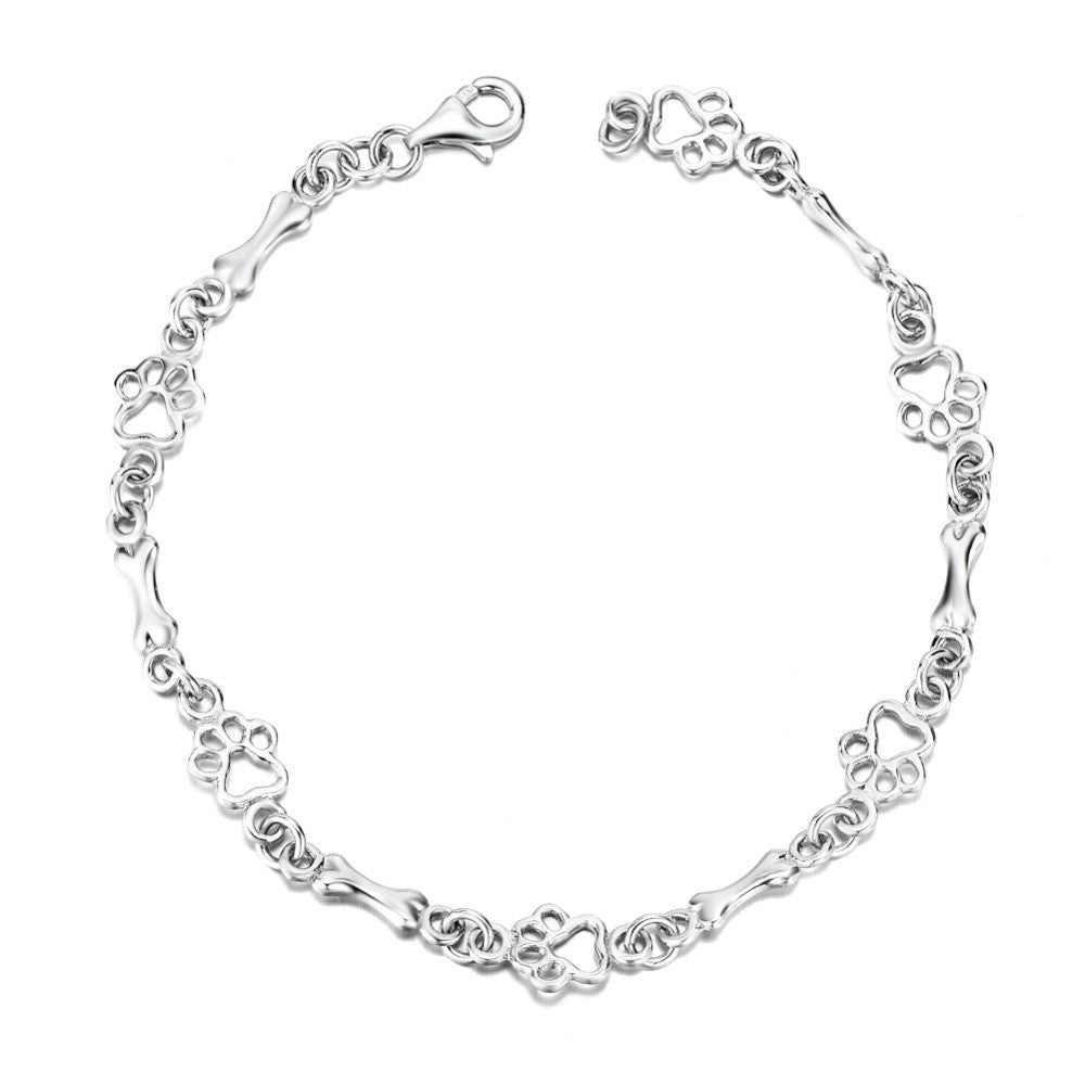 Limitierte Reinsilber Pfote Knochen Armband