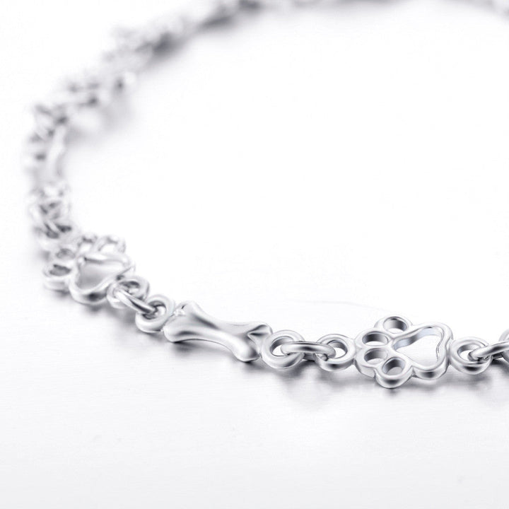 Limitierte Reinsilber Pfote Knochen Armband