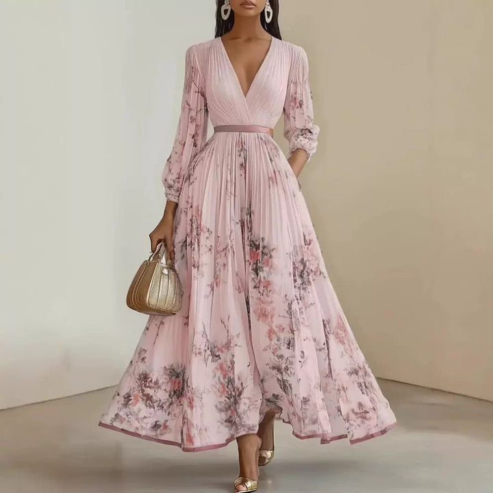 Florentina Maxikleid mit V-Ausschnitt und Blumenprint foto 3