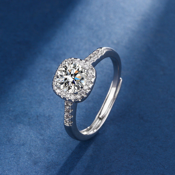 Exklusives Weißgold Aria Quadrat Strahlendes Schmuckset