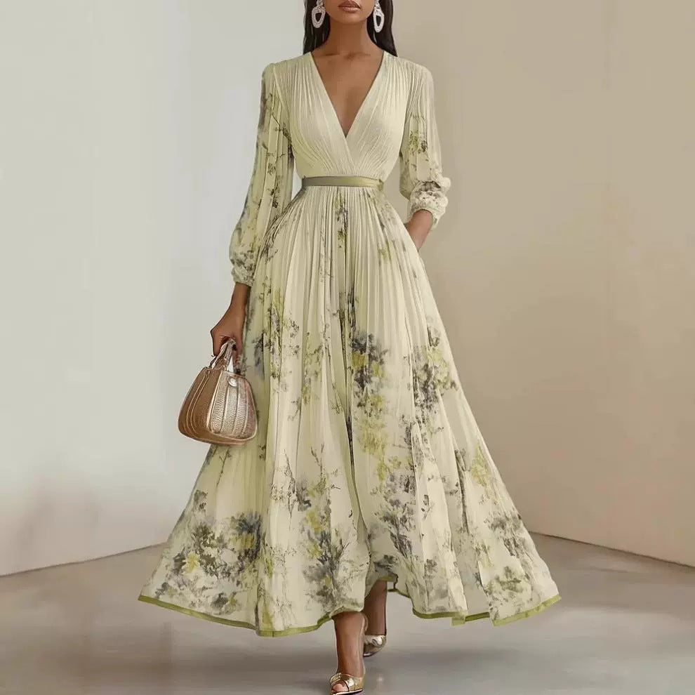Florentina Maxikleid mit V-Ausschnitt und Blumenprint foto 4