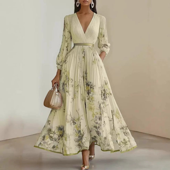 Florentina Maxikleid mit V-Ausschnitt und Blumenprint foto 4
