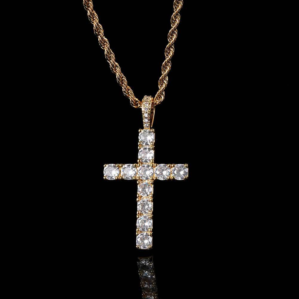 Elegante klassische Goldkreuz-Halskette