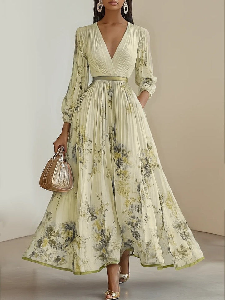 Florentina Maxikleid mit V-Ausschnitt und Blumenprint foto 9