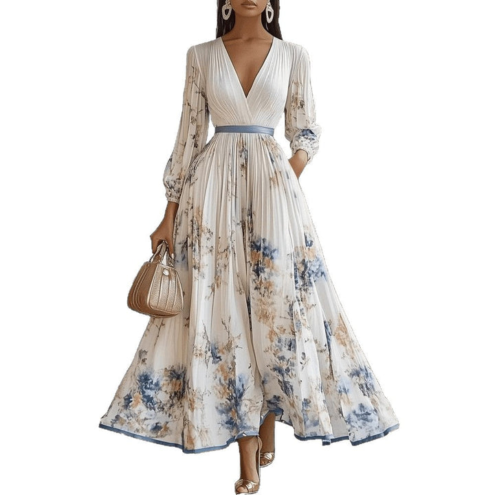 Florentina Maxikleid mit V-Ausschnitt und Blumenprint foto 5