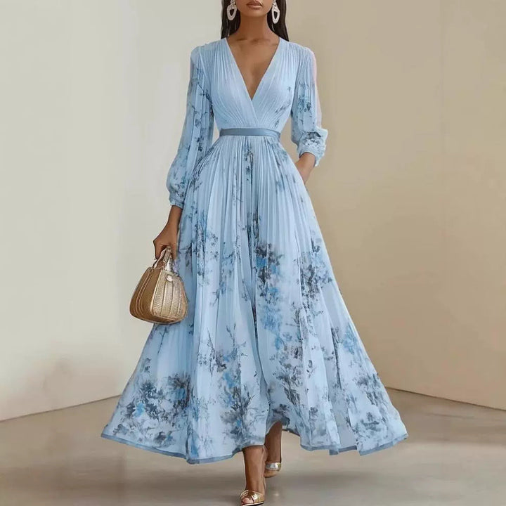 Florentina Maxikleid mit V-Ausschnitt und Blumenprint foto 2