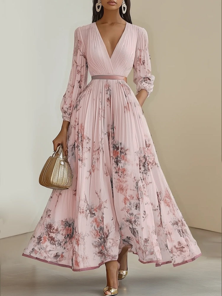 Florentina Maxikleid mit V-Ausschnitt und Blumenprint foto 6