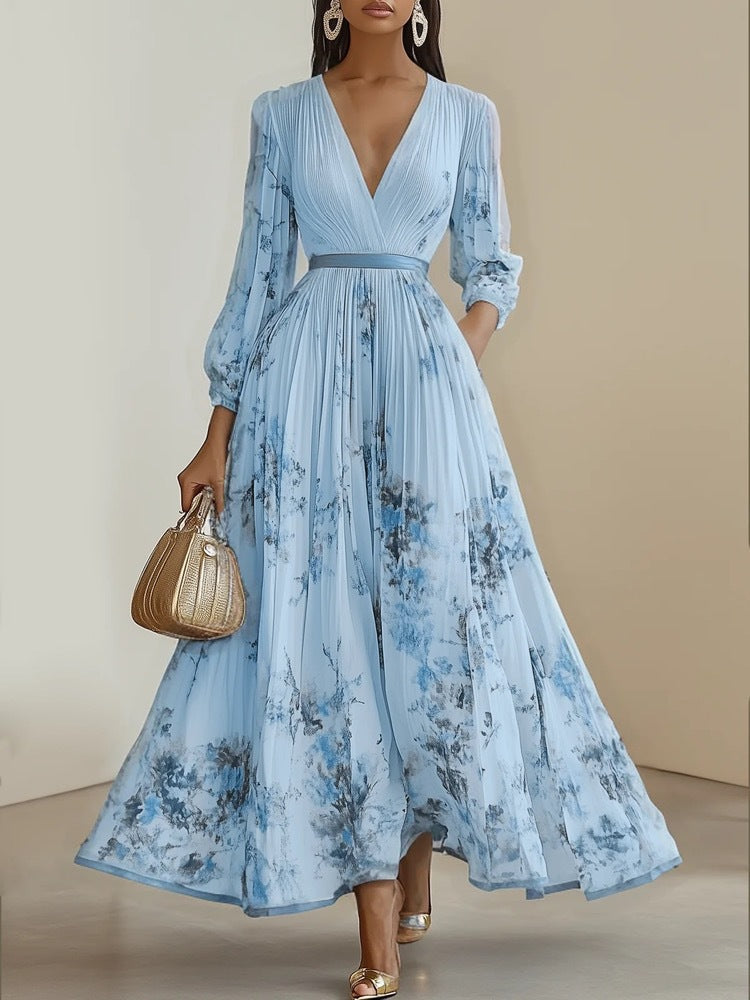 Florentina Maxikleid mit V-Ausschnitt und Blumenprint foto 7