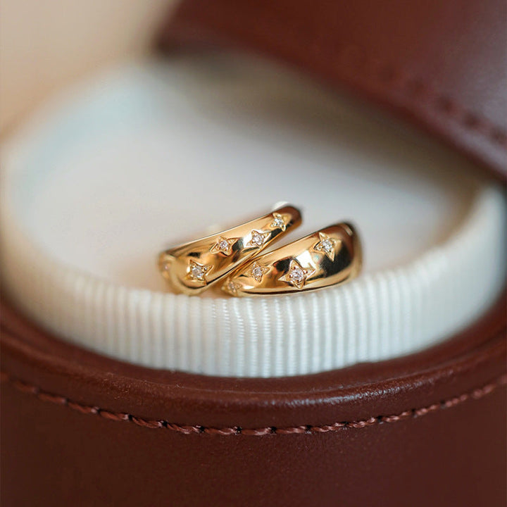 Luxuriöse Gold und Silber Ohrringe