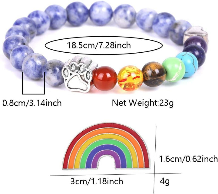Regenbogenbrücke Gedenkarmband 7 Chakraperlen