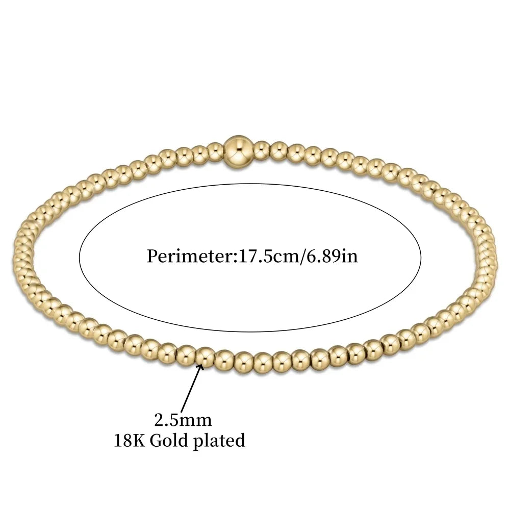 Chic 18K Gold Türkis Perlenarmband