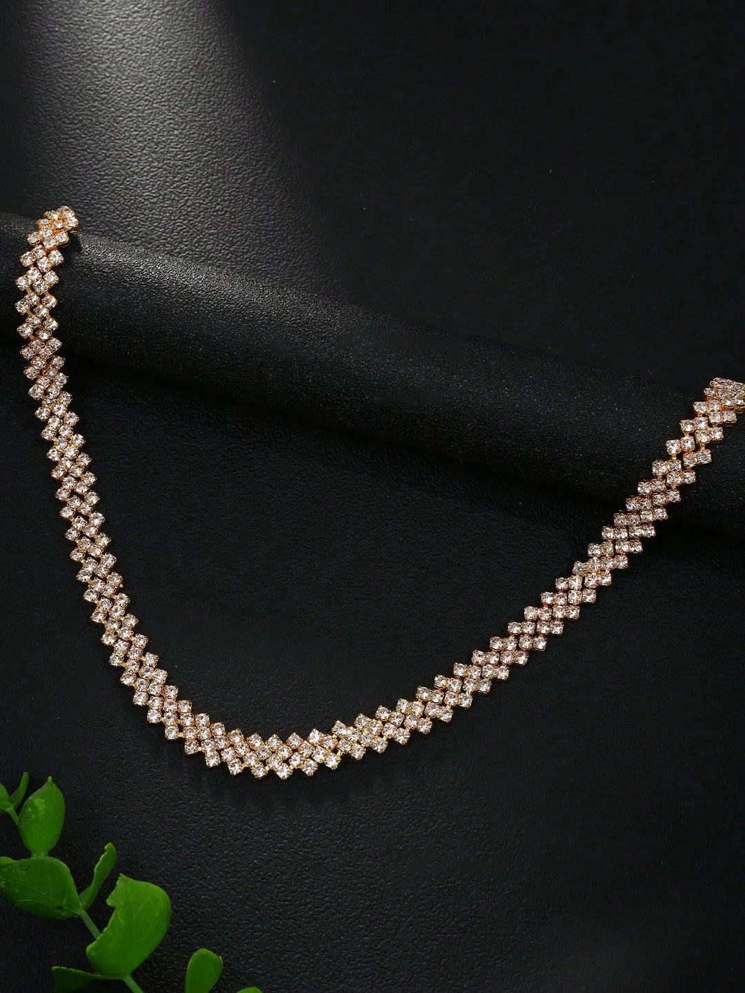 Elegante Strass Kragen Halskette