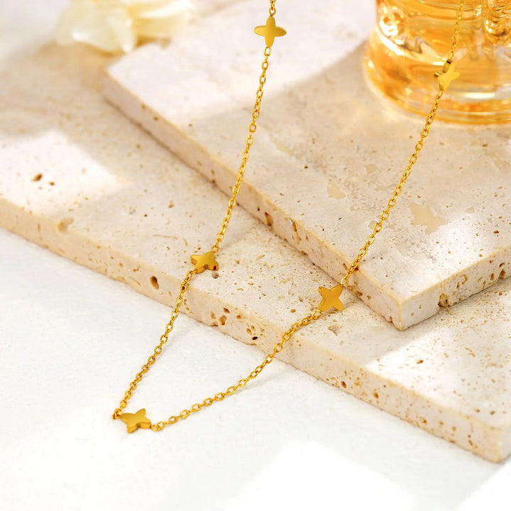 Goldene Stern Charm Halskette