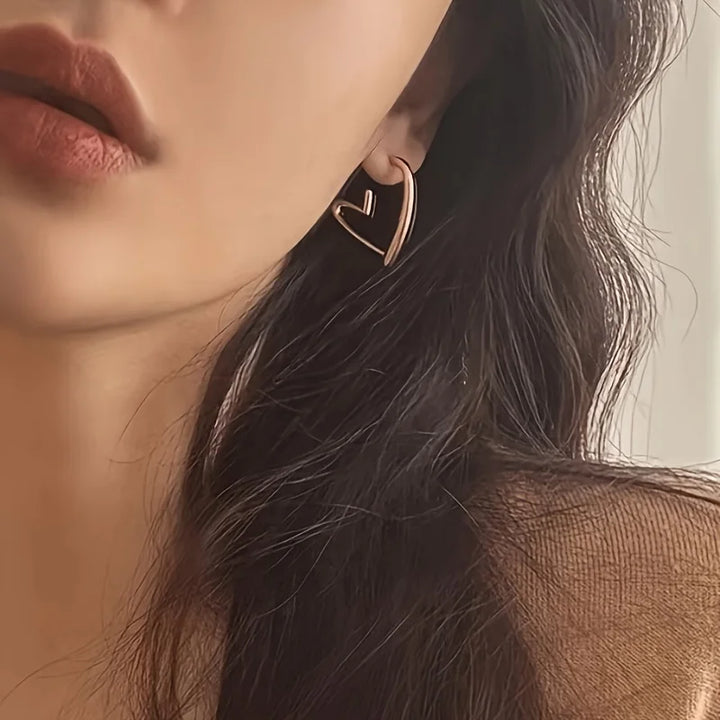 Elegante Herzförmige Roségold Ohrringe