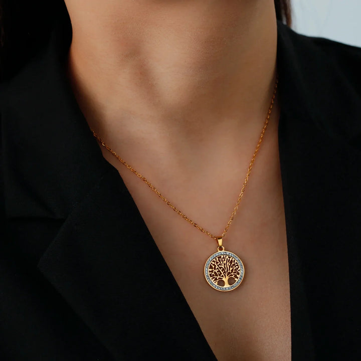 Goldene Harmonie Lebensbaum Halskette