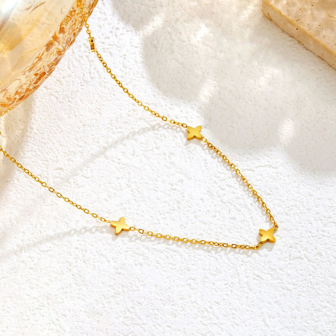 Goldene Stern Charm Halskette