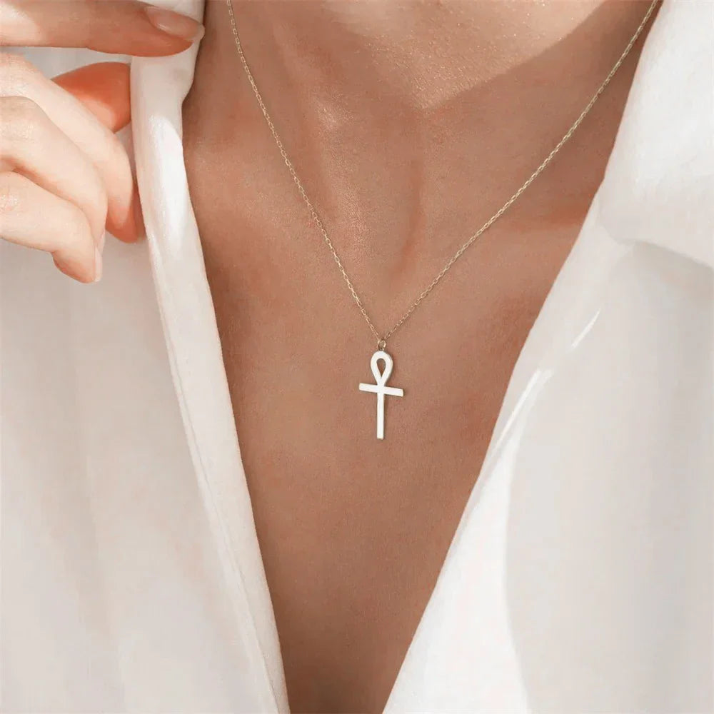 Goldener Ankh Anhänger Halskette