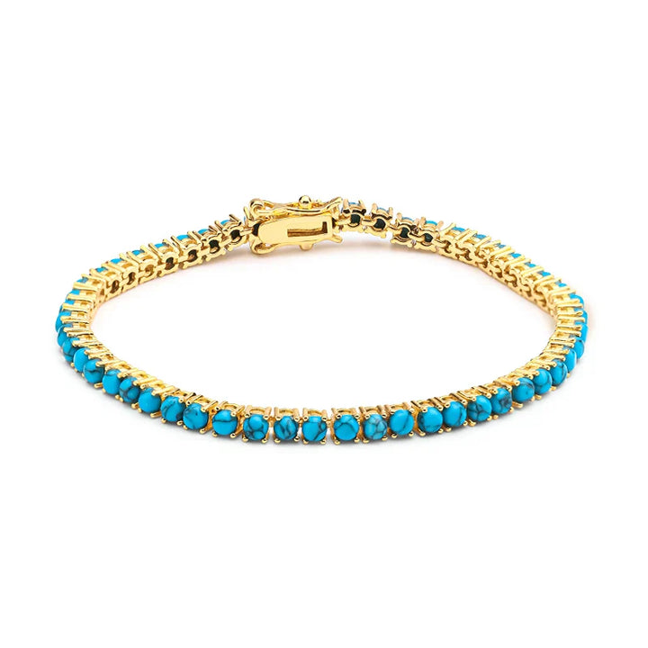 Elegantes Gold-Türkis Kettenarmband